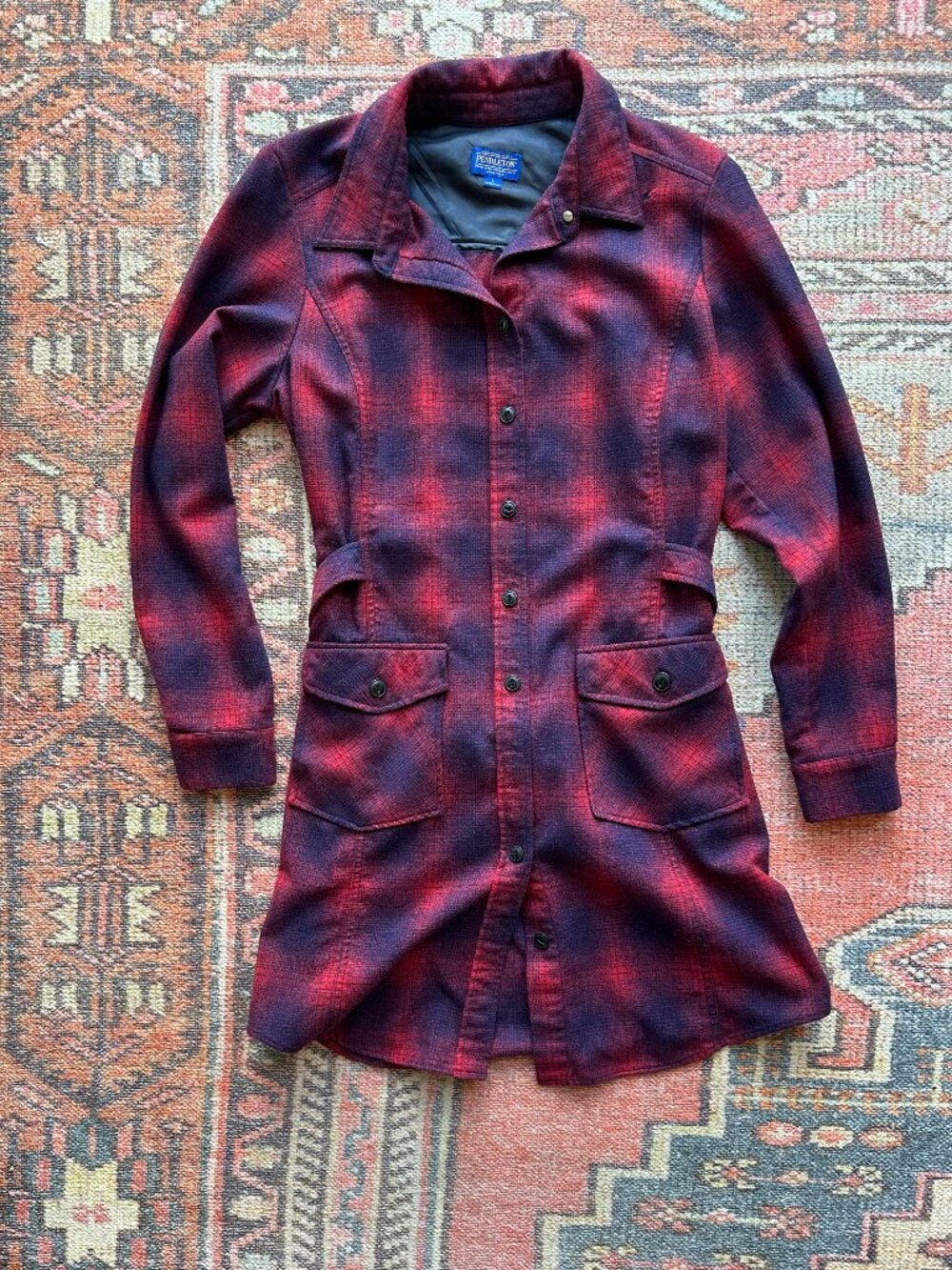 Vintage USA-made Pendleton Wool Plaid Shirt Dress